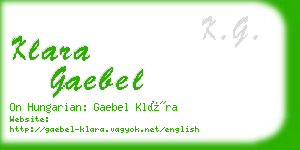 klara gaebel business card